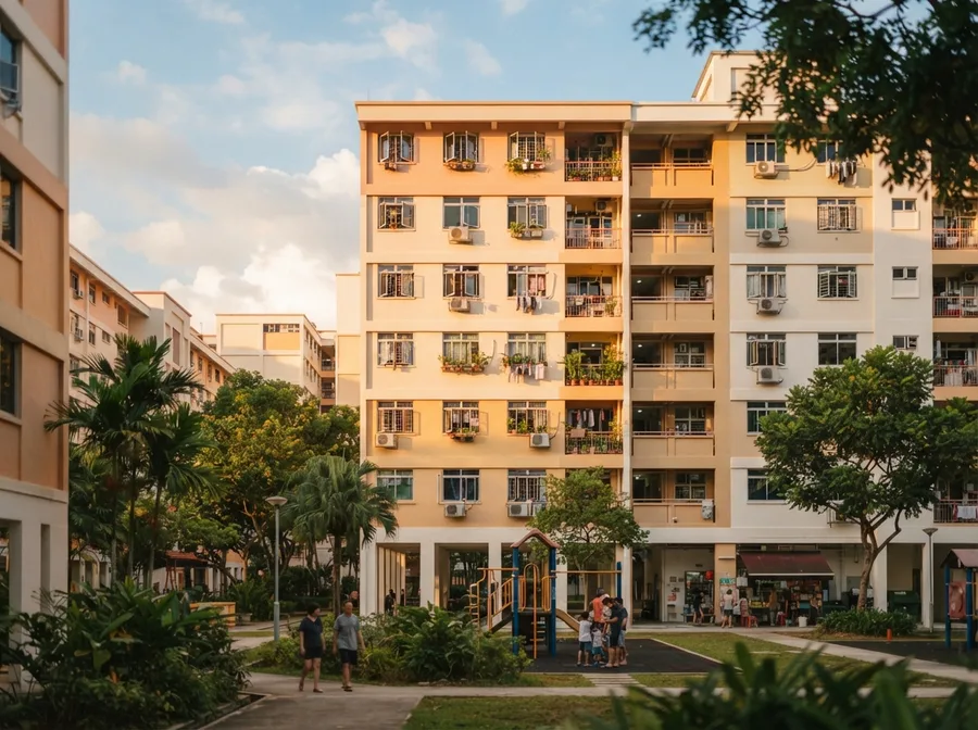Singapore HDB blocks in afternoon light